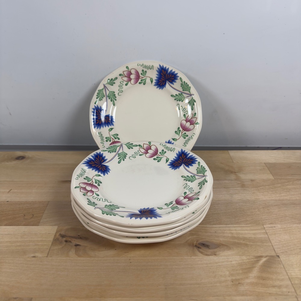 Simpsons Ltd England Greenfield Village Pfaltzgraff Floral Plates Set of 5 6.75"